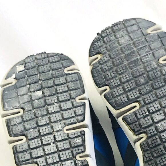 Skechers Work Shoe 13 Steel Alloy Toe Non Slip Leather Flex 2412 Black Blue - Picture 9 of 12